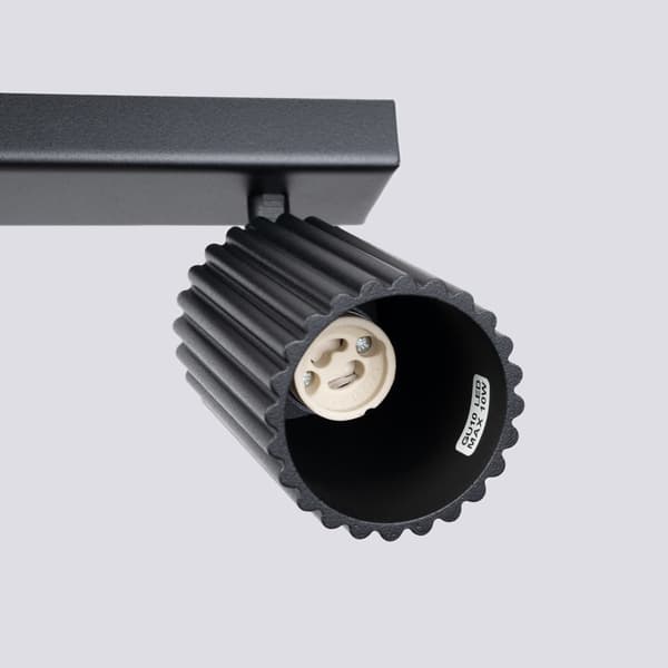 Kulfiberforlygte 4 GU10 sort aluminium Sollux SL.1584
