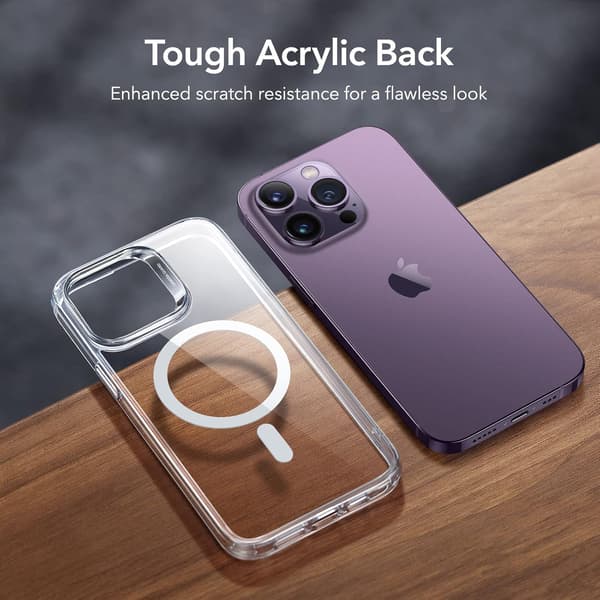 FODRAL TILL APPLE IPHONE 14 PRO MAX TRANSPARENT MAGNETISK BAKSIDA MAGSAFE