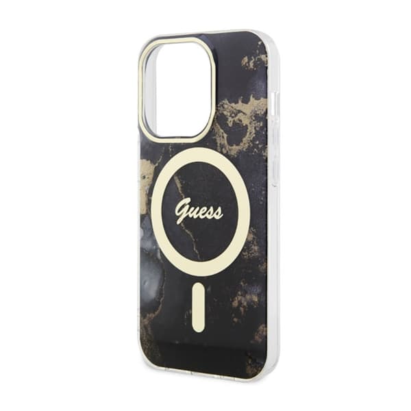 Guess Golden Marble MagSafe - iPhone 14 Pro Max cover (sort)