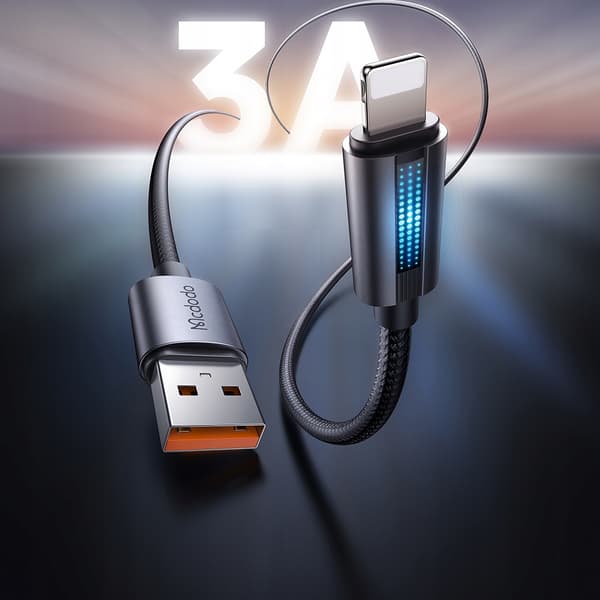 MCDODO Laturi USB Lightning -kaapeli iPhonen pikalataukseen 1M LED