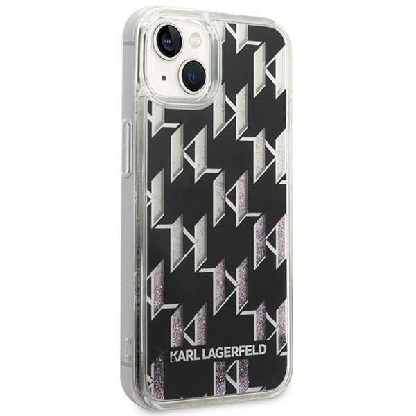 Karl Lagerfeld KLHCP14MLMNMK iPhone 14 Plus / 15 Plus 6.7" hårdt cover sort/sort Liquid Glitter Monogram