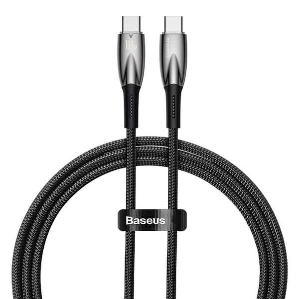 Baseus Glimmer USB-C till USB-C-kabel, 100W, 1m (svart)