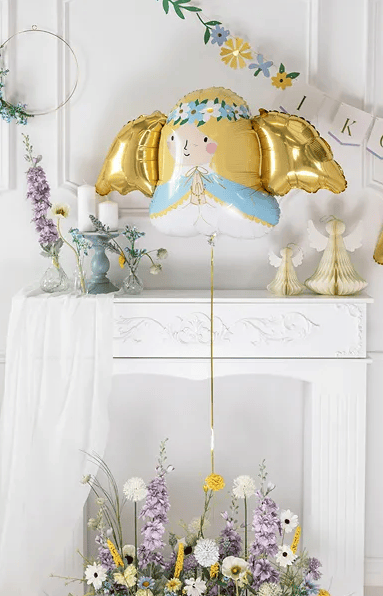 Englefolieballon Dåb Nadver 103x58 cm