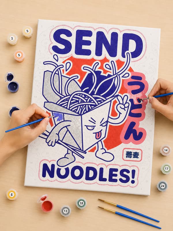 Maleri efter tal med ramme Billeder til maleri - Send Noodles 40x50 cm
