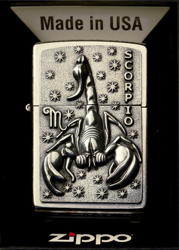 Sæt Zippo Stjernetegn Skorpionen Lighter Gave Nr. 2