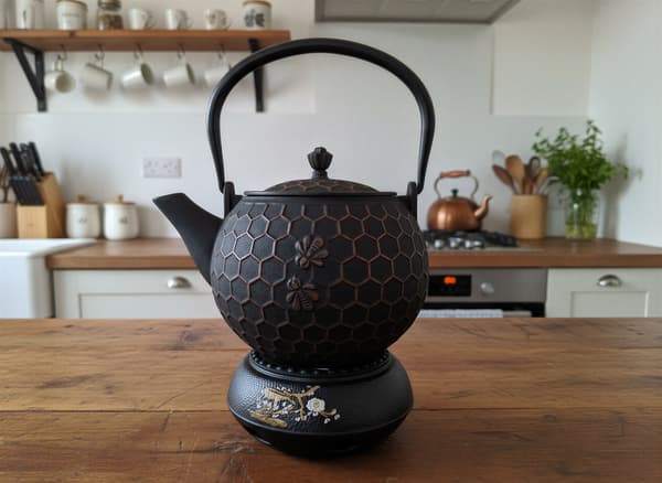 Støbejernskedel 1,8L teinfuser + varmer + gaffel