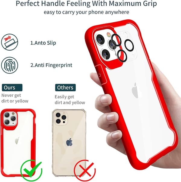 RØD BUMPER ETUI TIL IPHONE 11 PRO GLAS TELEFONKAMERA
