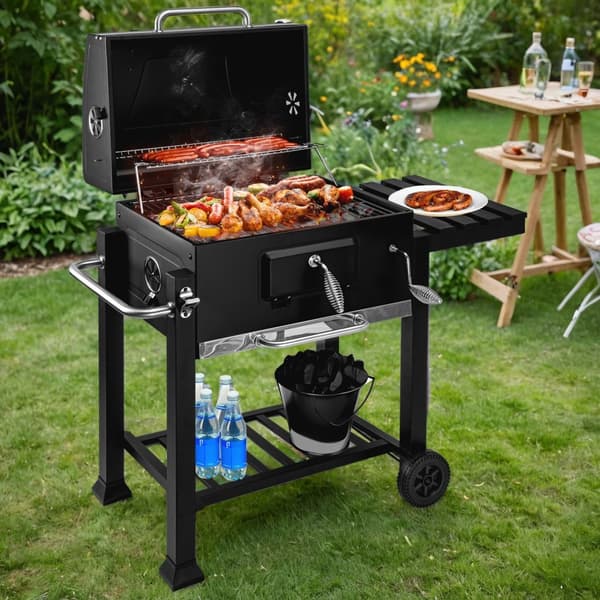 MEJOR trädgårdskolgrill med lock