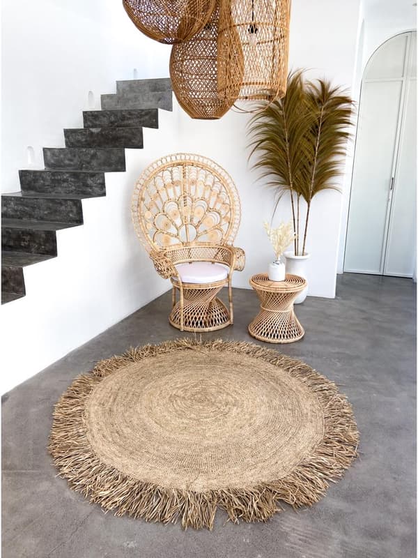 Rund Raffia Tæppe AMBAL