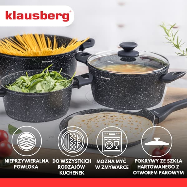 KLAUSBERG KB-7962 7-DELARS KOKGARNSET I MARMOR