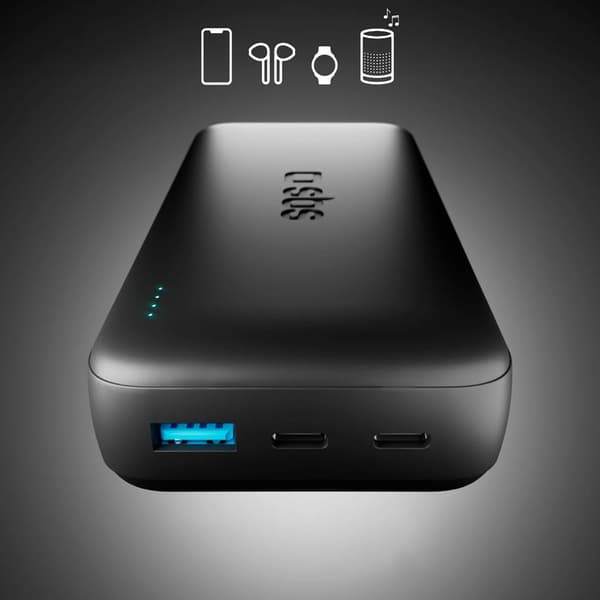 SBS Infinity Powerbank 20000mAh 10W LiFePo USB-A USB-C - Sort