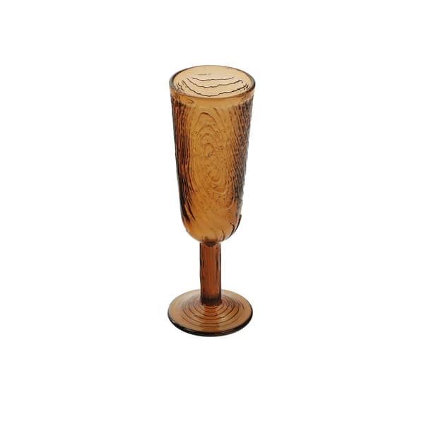 CHAMPAGNEGLAS, TRÆSKIVEMØNSTER, ARBRE BRUN DESIGN