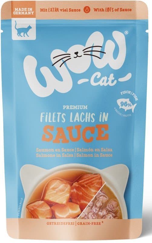 WOW | Vådfoder til katte | 85g pose - Laksefilet 85g