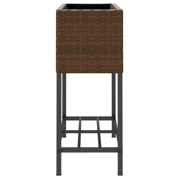vidaXL Trädgårdskrukor med hyllplan, set om 2, brun, 70x28x70 cm, polyrotting