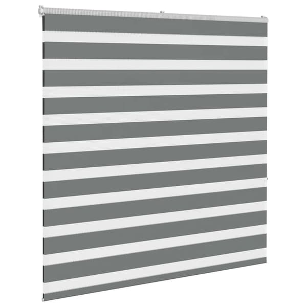 vidaXL Zebrarullgardin, mörkgrå, tygbredd 135,9 cm, polyester