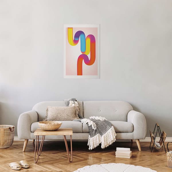 Plakat - Regnbuerør - abstrakt illustration med farverige gradienter