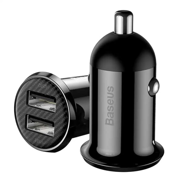 Baseus Grain Pro Autolaturi 2x USB 4.8A (Musta)
