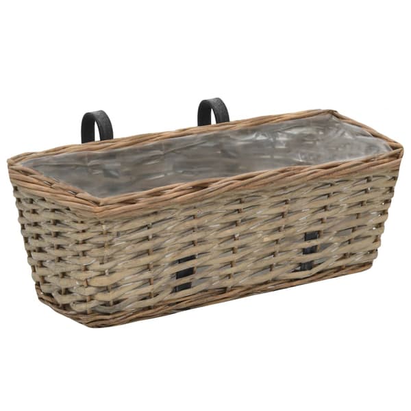 vidaXL Balkongplanter, set om 2, rotting med PE-foder, 40 cm