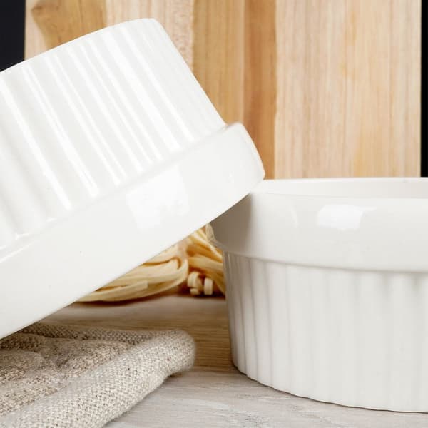 Bageskåle keramik hvide 11 cm, 250 ml 2 stk.