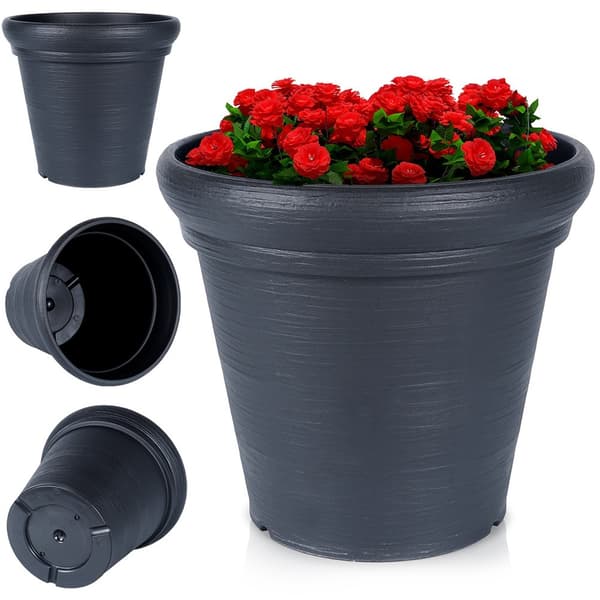 Havepotte plastik sort rund 38x34 cm
