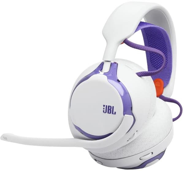 JBL Quantum 650 trådløse gaminghovedtelefoner hvide og lilla