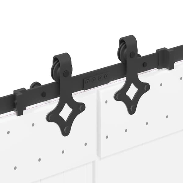 vidaXL Skjutdörrsinstallationssystem 305 cm stål svart