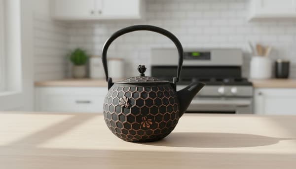 Støbejernskedel 1,8L teinfuser med kobberdetaljer