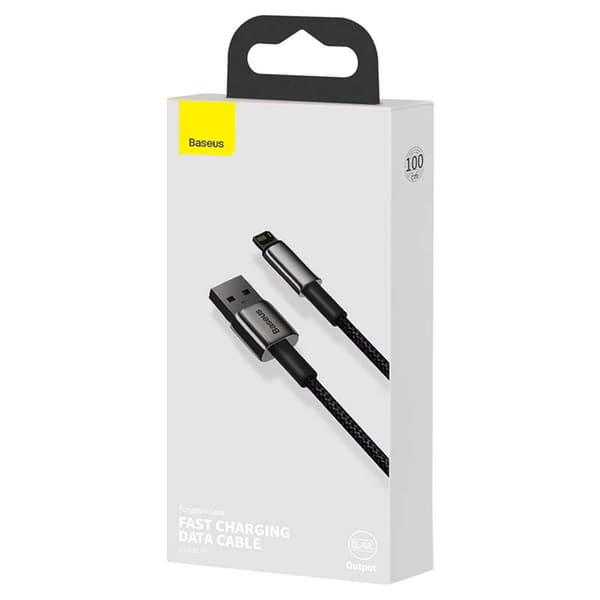 Baseus Tungsten Gold USB-Lightning-kaapeli, 2.4A, 1m (musta)