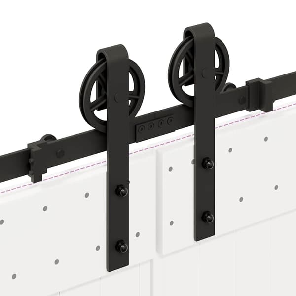 vidaXL skydedørsinstallationssystem, 366 cm, stål, sort