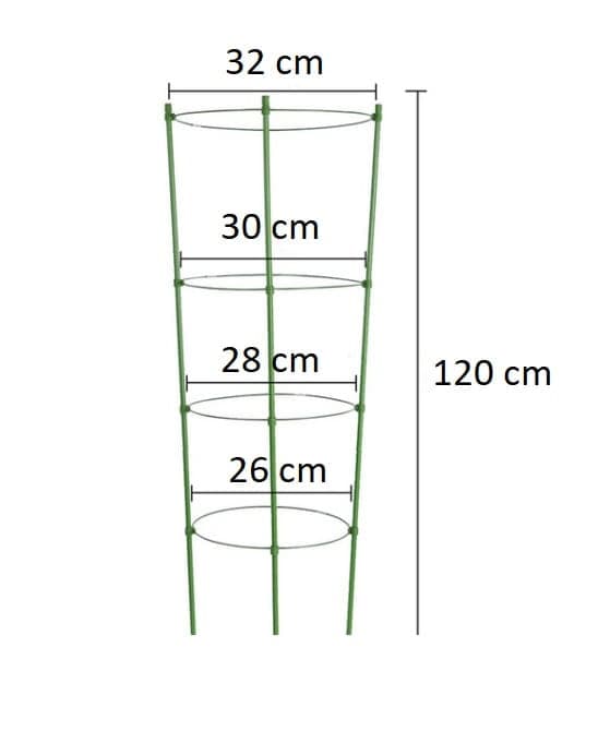 Runt metallstöd 120 cm [för växter].