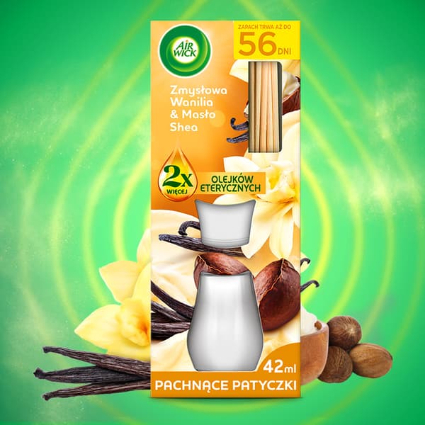 019007 Air Wick Duftpinde Aromatisk Vanilje & Sheasmør 42ml