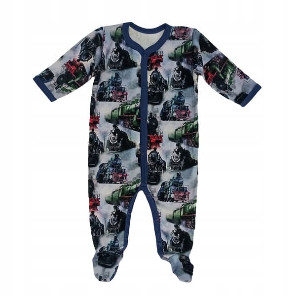 Heldragt med knapper str 80 drengepyjamas med lokomotiver