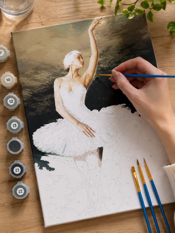 Målning med siffror med ram Ung ballerina 40x50 cm