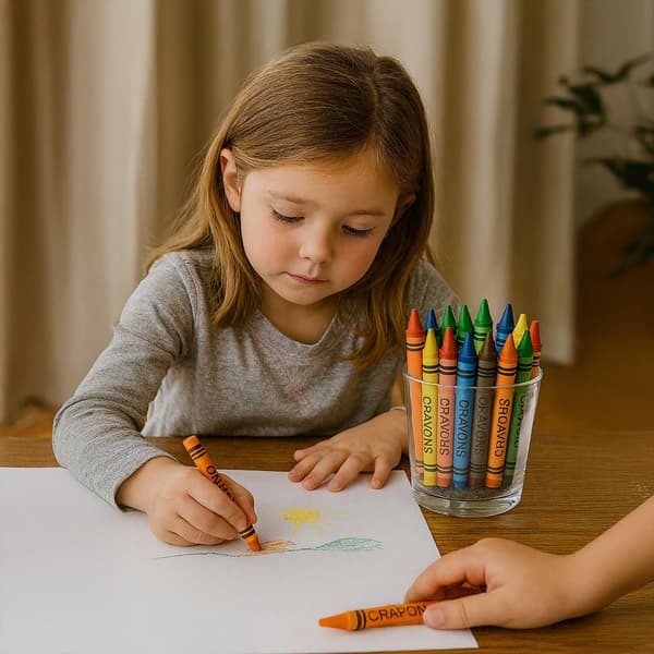 Vaxljuskritor för små barn i skolan