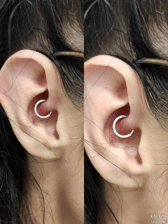 CLICKER ring sølv med hvide zirkoner - K-003 1.2/8