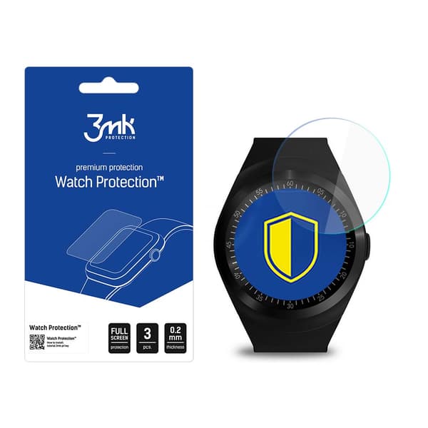 Media-Tech pyöreä kello GSM MT855 - 3mk kellonsuoja FlexibleGlass
