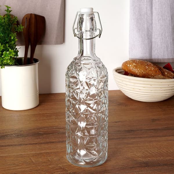 Glasflaske med klips 750 ml