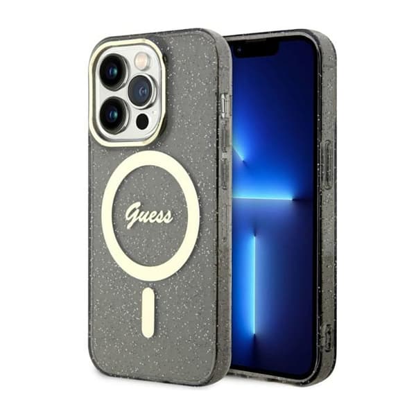 Guess Glitter Gold MagSafe - iPhone 14 Pro Max cover (sort)