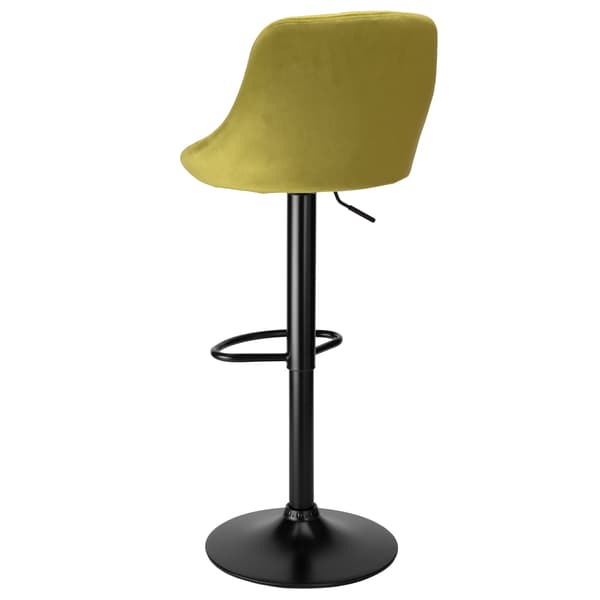 Cydro Sort Oliven Velour Barstol