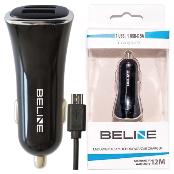 Beline Autolaturi 3xUSB + microUSB 4A musta