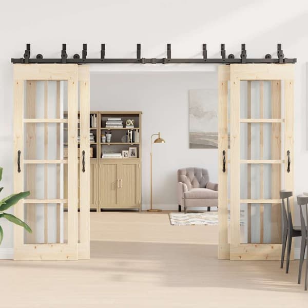 vidaXL skydedørsinstallationssystem 305 cm stål sort