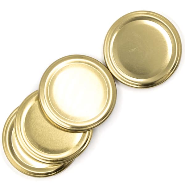 Guldfärgade burklock, 10 st., 66 mm, 4 krokar
