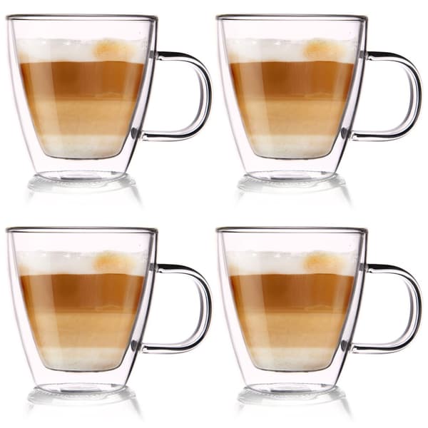 Termisk glasmugg med dubbelväggar 180 ml 4-pack