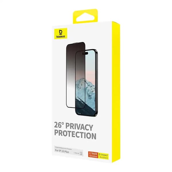 Baseus Diamond Privacy Hærdet Glas iPhone 15 Plus