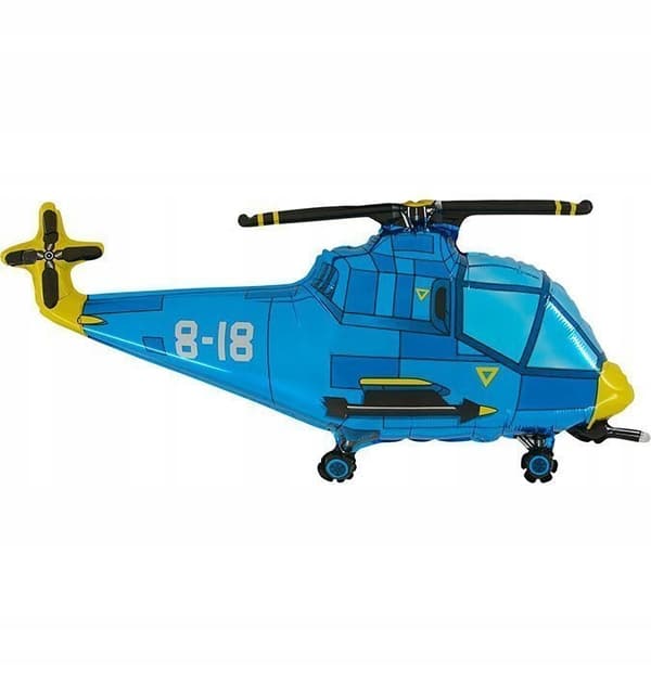 Helikopterfoliballong blå 21", 1 st.