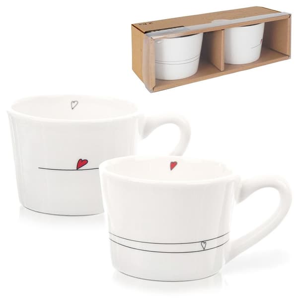 Keramiske hjertekrus 200 ml 2 stk.