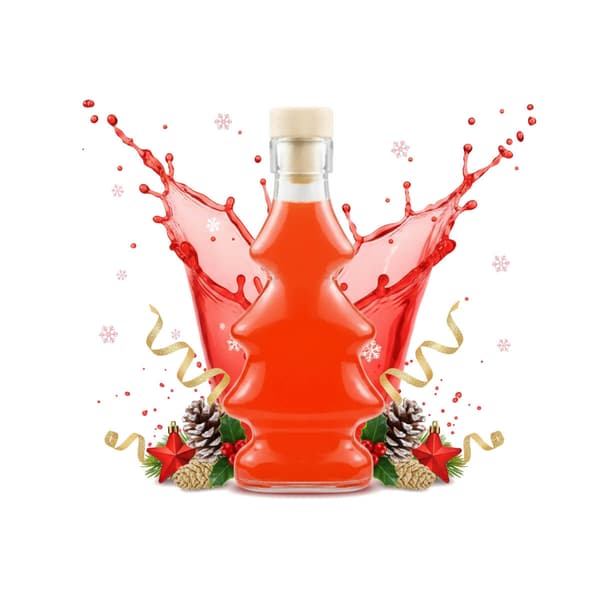 5x JULFLASKA 3D JULGRAN 100ml GLASFLASKOR FÖR VINLIKÖRER
