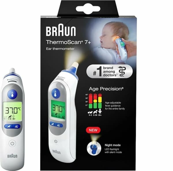 BRAUN Thermoscan 7+ IRT6525 Termometer med nattläge Vit