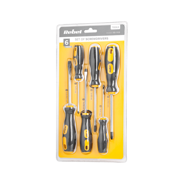 Rebel Tools magnetisk skruetrækkersæt 6 dele.