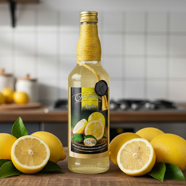 5x Glasflaskor DEKORATIV CITRONVODKA Monopol Glasflaska 500ml Łącka